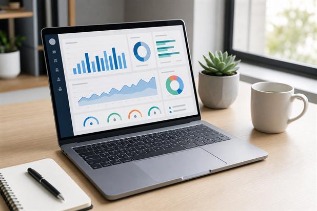 Computador exibindo painel de consulta veicular online